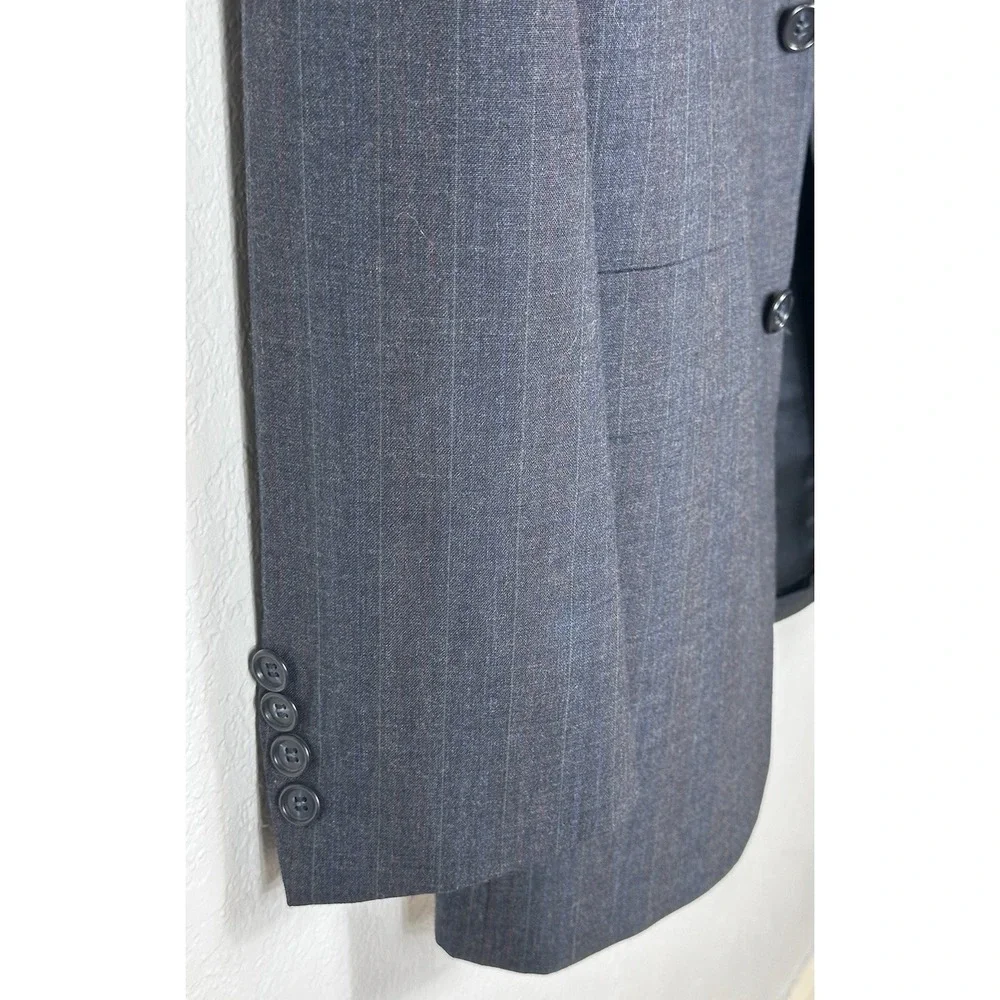 VINTAGE John Weitz Men's Blazer Jacket 38XL 100% Wool NWT Dark Charcoal US Made